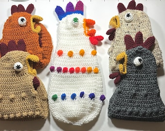 Chicken Plastic Bag Holders, Grocery Bag Holder, Crocheted Chicken, Novelty Bag Holder, Housewarming Gift, Hostess Gift