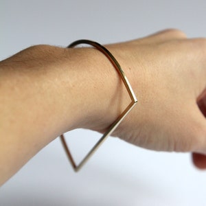 Geometric bangle bracelet. Gold bangle. Brass bracelet. Stack bangles. Minimalist geometric bracelet. Gift for her