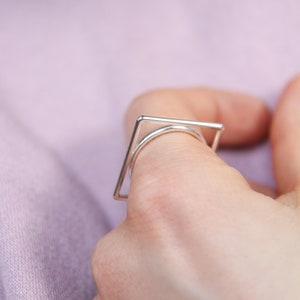 Geometric square ring. Recycled sterling Silver. Geometry Ring. Simple Modern Everyday Ring. Index ring. Gift for her