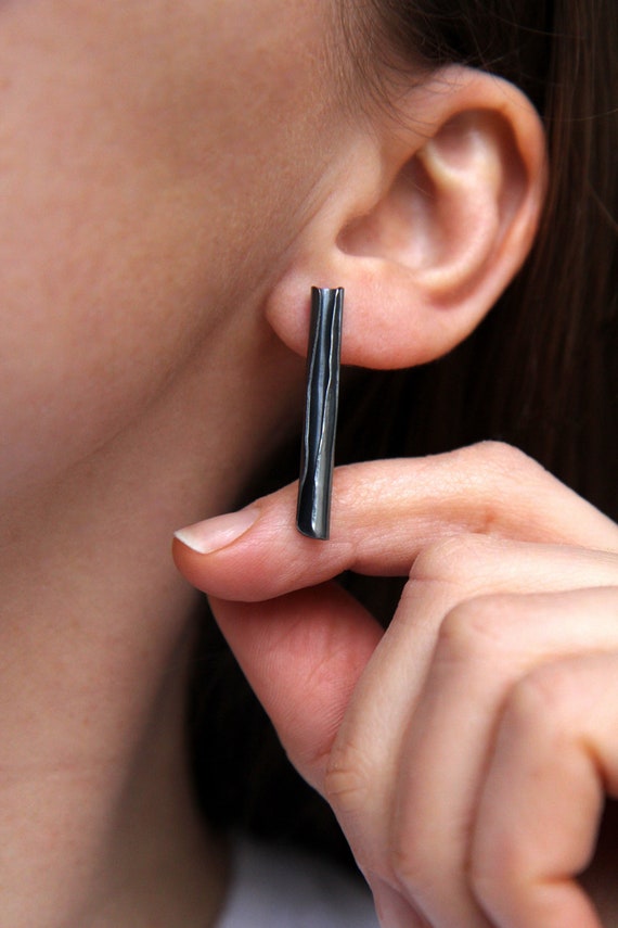 Boucles D'oreilles Longues Verticales En Argent Sterling - Neuf Avec étiquettes
