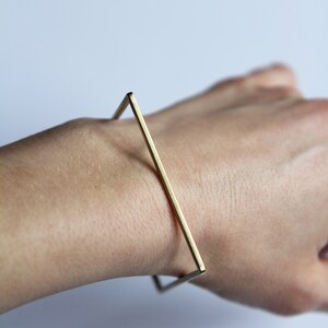 Square modern bangle gold bracelet gold bracelet femme anniversary gift jewelry image 4