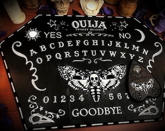Ouija Board &quot;Death&#39;s Head Moth Deluxe Edition&quot; -- occult paganism wicca divination magic witchcraft medium occultism spiritism spell  pagan