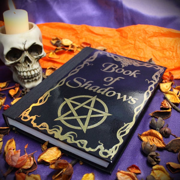 Book of shadows / Diary "Golden Shadow" paganism pagan symbolism wicca handcrafted journal wizardry