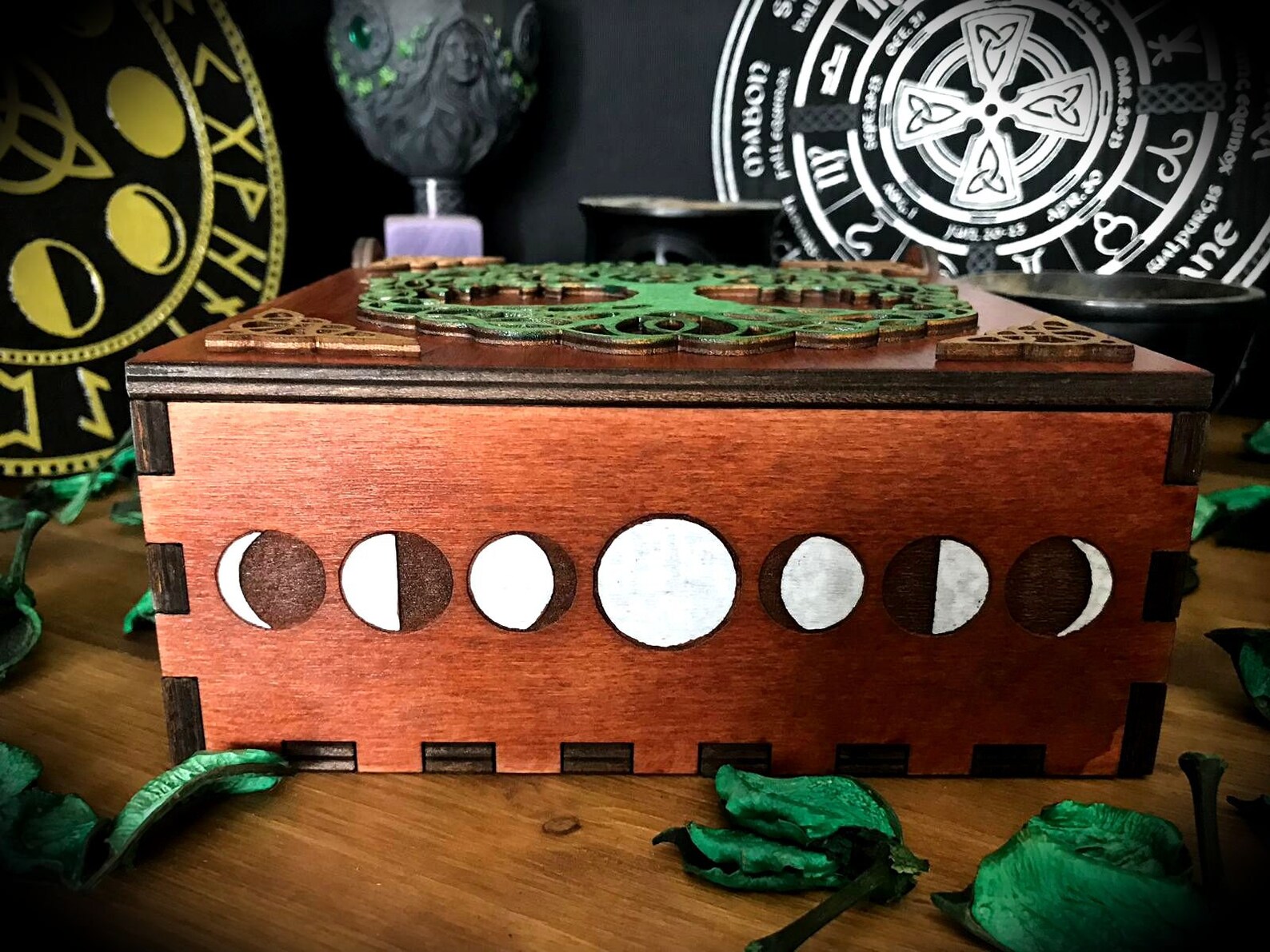 Hand Painted and Laser Engraved Poplar Wooden Box Etsy