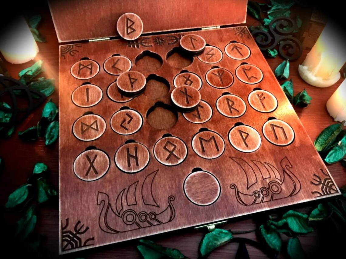 Futhark Runes Set With Casket - Paganism Pagan Witch Witchcraft ...