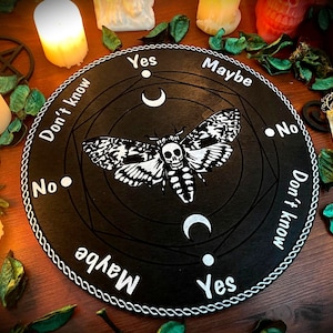 Laser engraved Pendulum Board &quot;Death&#39;s Head Moth&quot; - occult paganism wicca divination magic witch witchcraft medium divining dowsing