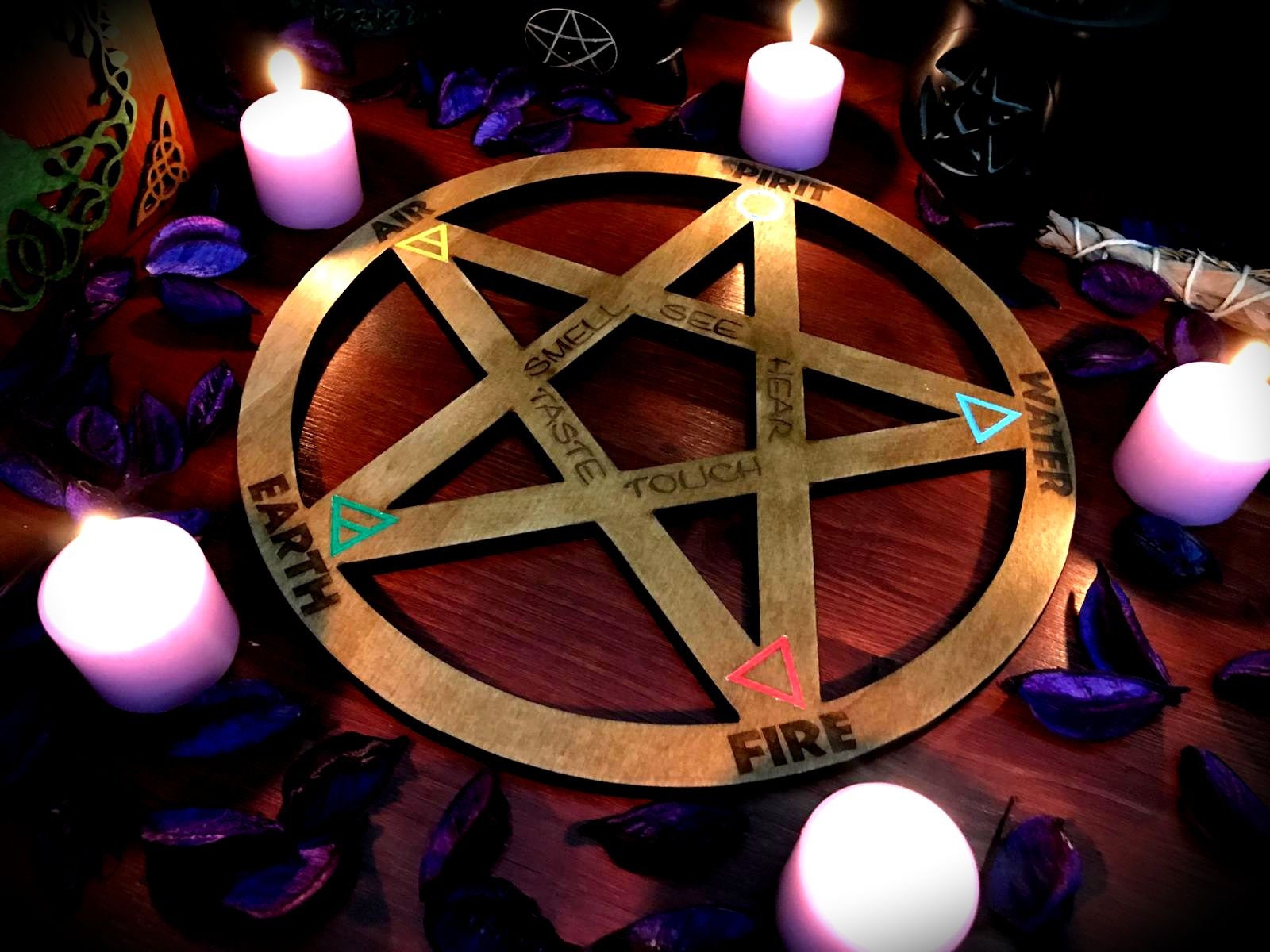 Pentacolo In MetallO Per Altare - Decorazione Rituale E Spirituale - Piastra Per Gioielli E Tarocchi - Foto 4