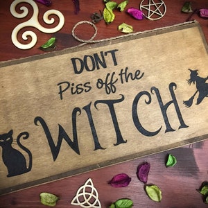 De heksentekens: Maak de heks niet boos! -- heidendom heidense wicca wicca laser gegraveerde pyrografie hekserij tovenaar