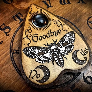 Engraved Wooden Planchette for Ouija Board &quot;Death&#39;s Head Moth&quot;  esotericism paganism pagan witch witchcraft wicca ouijaboard ouijaplanchette