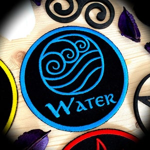 IRON ON Embroidered patch "Water Element" - wicca wiccan witch magic witchcraft embroidery pagan symbolism paganism  four elements water
