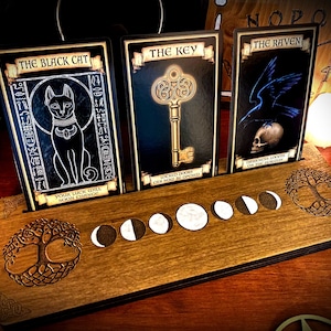 Basis für Tarot/Orakel "Mondphasen" - Wiccan Hexerei Hexe Magie Tarot Baum des Lebens Heidentum Heidnische Pyrographie