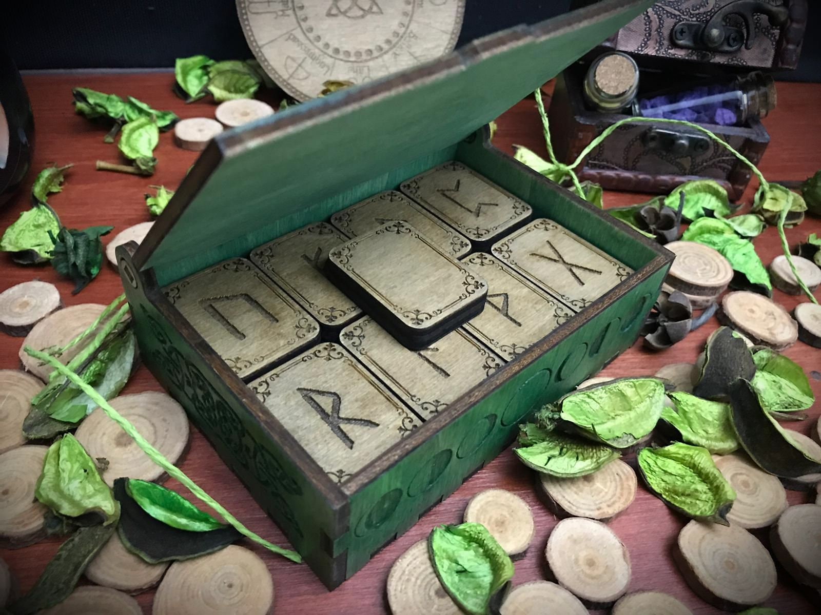 Futhark Runes Set With Box - Paganism Pagan Witch Witchcraft Esoteric ...