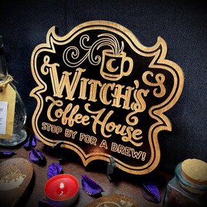 The Witches Signs: Witch's Coffee House - heidendom heidendom wicca wicca laser gegraveerde pyrografie hekserij heksen keuken