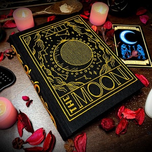 Libro de las Sombras / Diario "El Tarot de la Luna" paganismo pagano wicca wiccan magia hecha a mano brujería brujería bruja grimorio luna