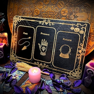 Tavola lettura tarocchi "Magickal Future" Black Version strega stregoneria wicca tarocchi presente passato futuro paganesimo pagano