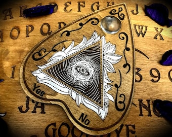 Engraved Wooden Planchette for Ouija Board "Mystical Eye"  esotericism paganism pagan witch witchcraft wicca ouijaboard ouijaplanchette