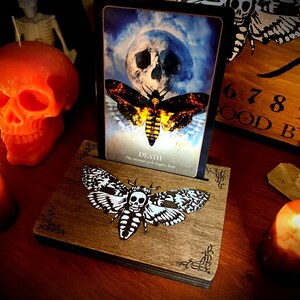 Death's Head Moth Tarot/Oracle Base - Wicca Wiccan Witchcraft Witch Tarot Pagan Pagan Pyrography Moth Death's Head