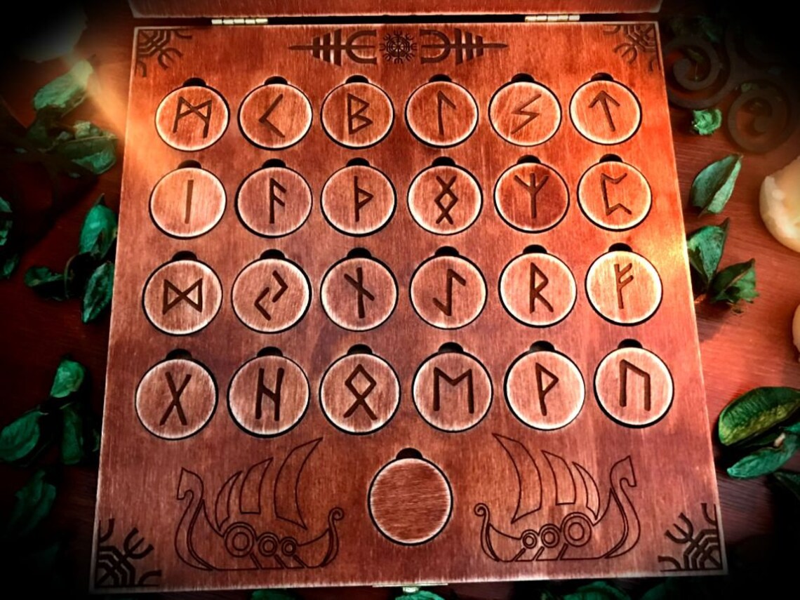 Futhark Runes Set With Casket - Paganism Pagan Witch Witchcraft ...