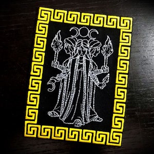 IRON ON Embroidered patch "Greek Goddess Hecate" - wicca wiccan witch magic witchcraft embroidery pagan symbolism paganism