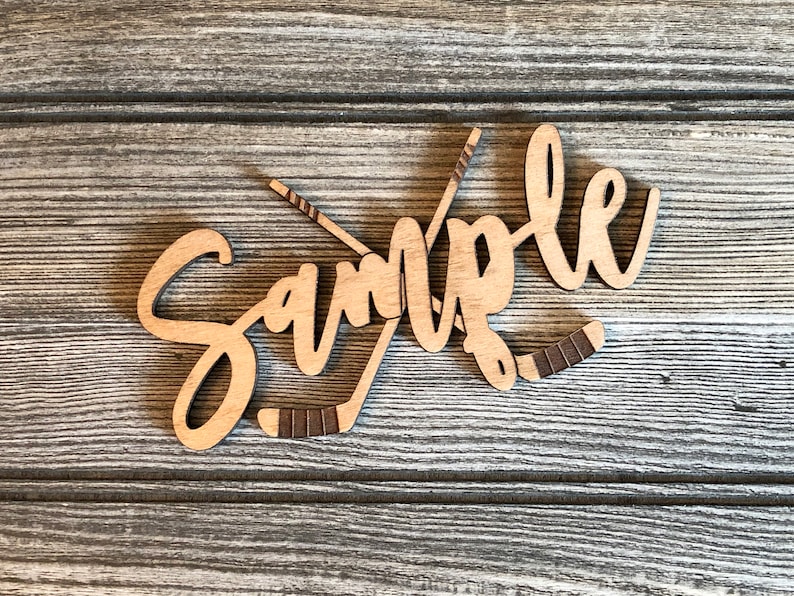 Personalized Double Hockey Sticks Ornament Name Tag Room Etsy