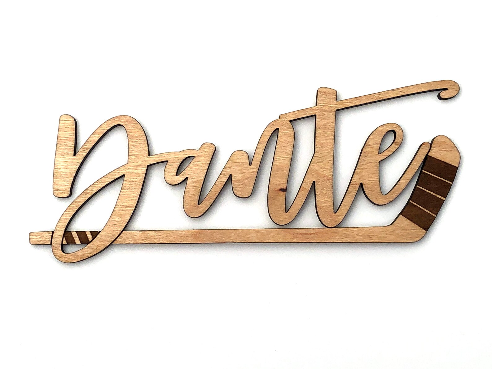 Custom / personalized single hockey stick ornament name tag Etsy