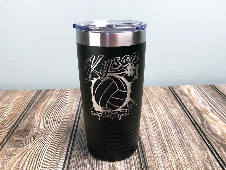 Volleyball Theme Insulated Tumbler Laser Engraved. Volleyball Etsy