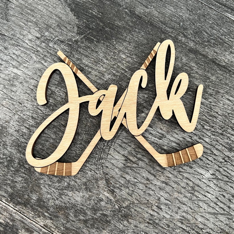 Personalized Double Hockey Sticks Ornament Name Tag Room Etsy