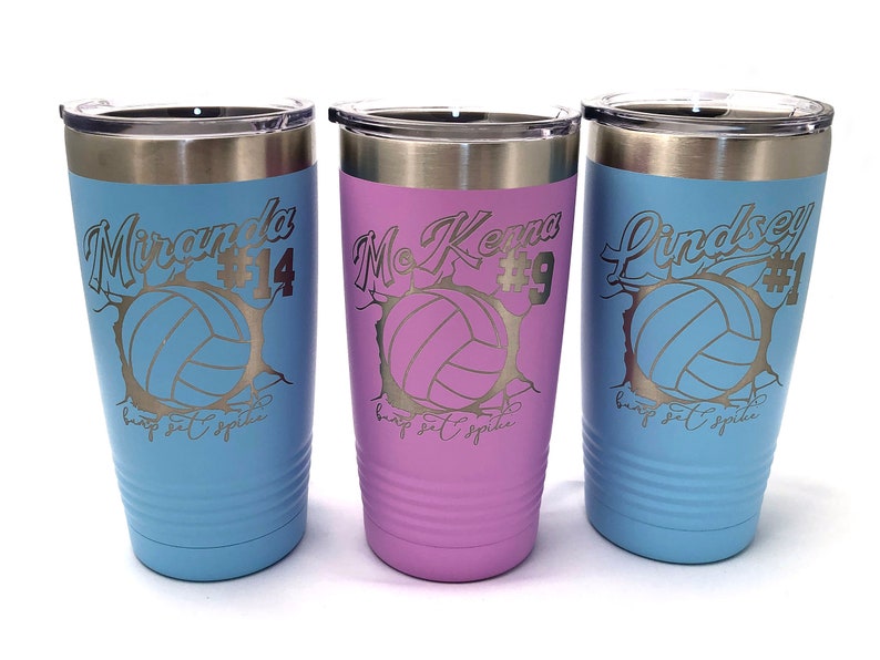 Volleyball Theme Insulated Tumbler Laser Engraved. Volleyball Etsy