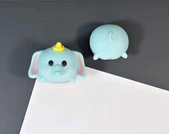 Tsum Tsum Dumbo Magnet Set, Light Blue Flying Elephant Gifts for Women, Head and Tail Funny Fridge Magnets, Disney Office Desk Accessories,