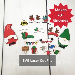 Classic Christmas Gnome SVG Laser Cut File for Laser Cutter or Glowforge, 4" Make Your Own Wooden Standing Gnome for Christmas Shelf Sitter