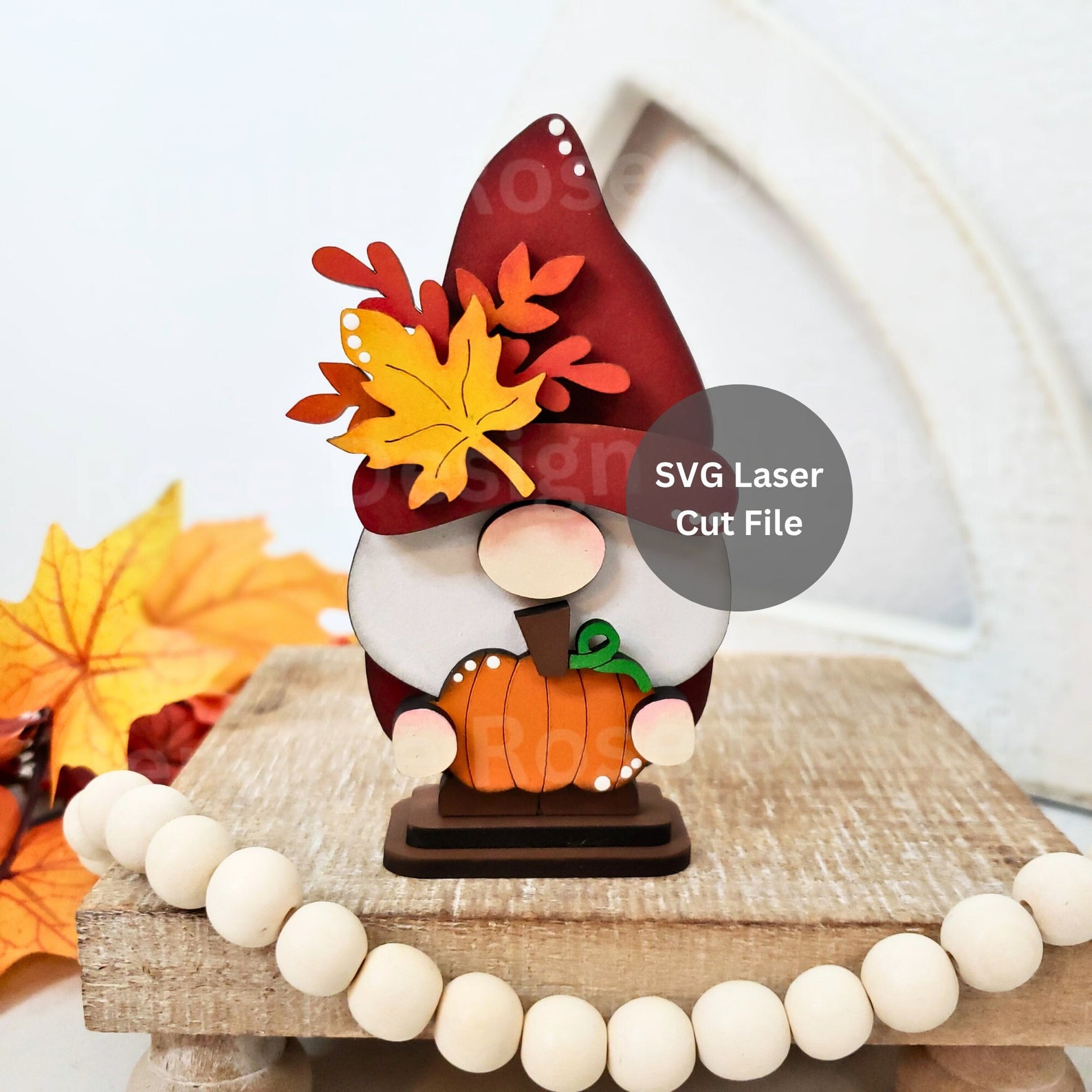 Autumn Gnome SVG Laser Cut File for Glowforge or Laser Cutter, Wooden ...