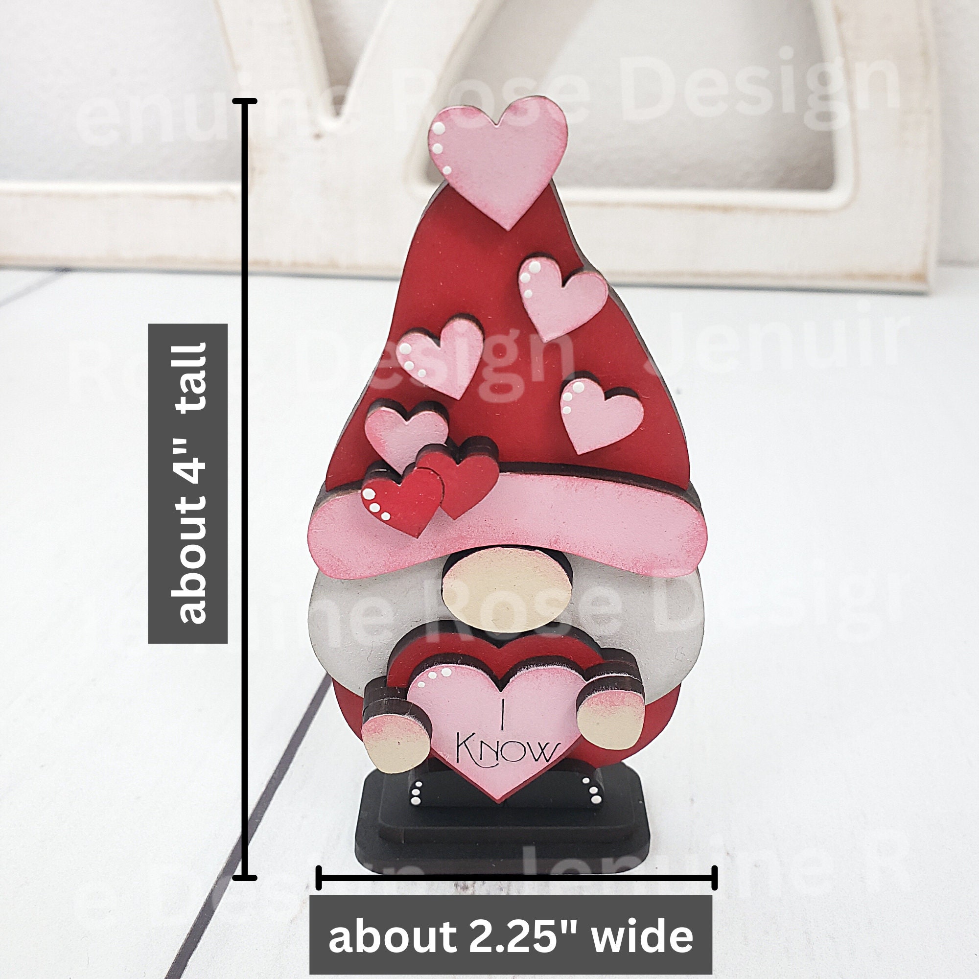 Valentine Gnome SVG Laser Cut File for Laser Cutter or Glowforge, 4 ...
