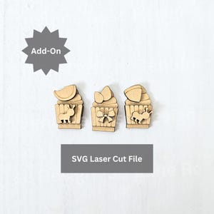 Dodatek: Plik SVG z wycinanymi laserowo babeczkami z arbuzem do Glowforge lub plotera laserowego, mały wymienny stojak na ciasto do dekoracji letniej tacy piętrowej