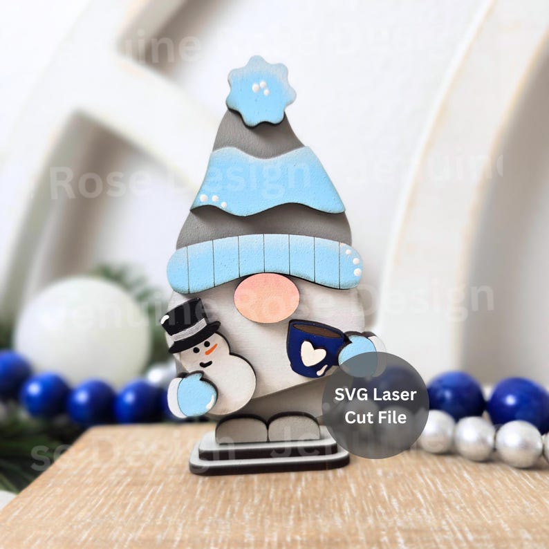 Winter Gnome SVG Laser Cut File for Glowforge or Laser Cutter, 4 ...
