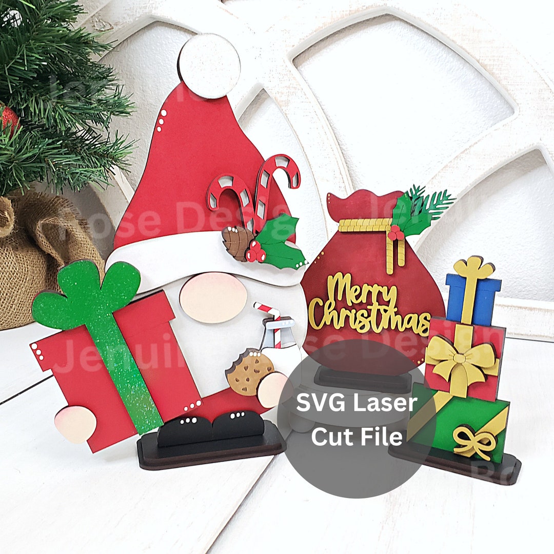 Santa Gnome Bundle SVG Laser Cut File for Laser Cutter or Glowforge ...