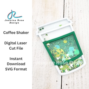 Togo Coffee Cup Shaker SVG File di taglio laser per segno decorativo bar caffè fai da te o decorazioni a tema caffè a più livelli, segno shaker pendente