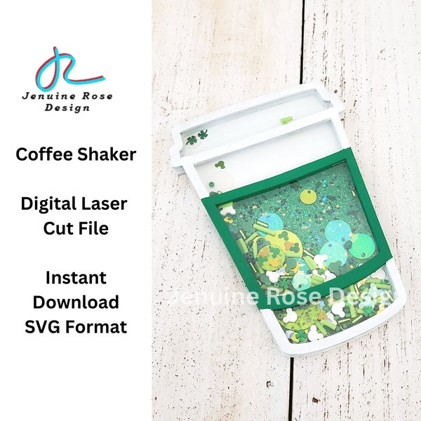 Togo Coffee Cup Shaker SVG Laser Cut File for Decorative DIY Coffee Bar Sign or Coffee Themed Tiered Tray Decorations, Leaning Shaker Sign