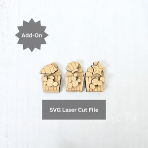 Complemento: Arquivo SVG de cupcakes de conchas cortado a laser para Glowforge ou cortador a laser, tema de praia para suporte de bolo intercambiável pequeno