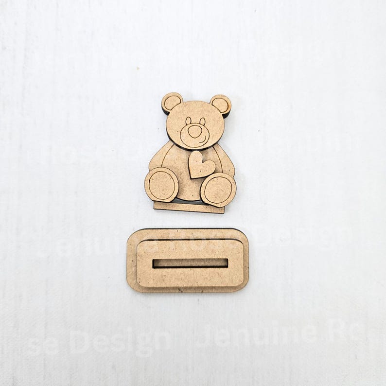 Tiny Valentine Shelf Sitter DIY Kit Set, Unfinished Wood Gnome Buddies for Valentine Tiered Tray Decor with Mini Interchangeable Cake Stand Bear Only