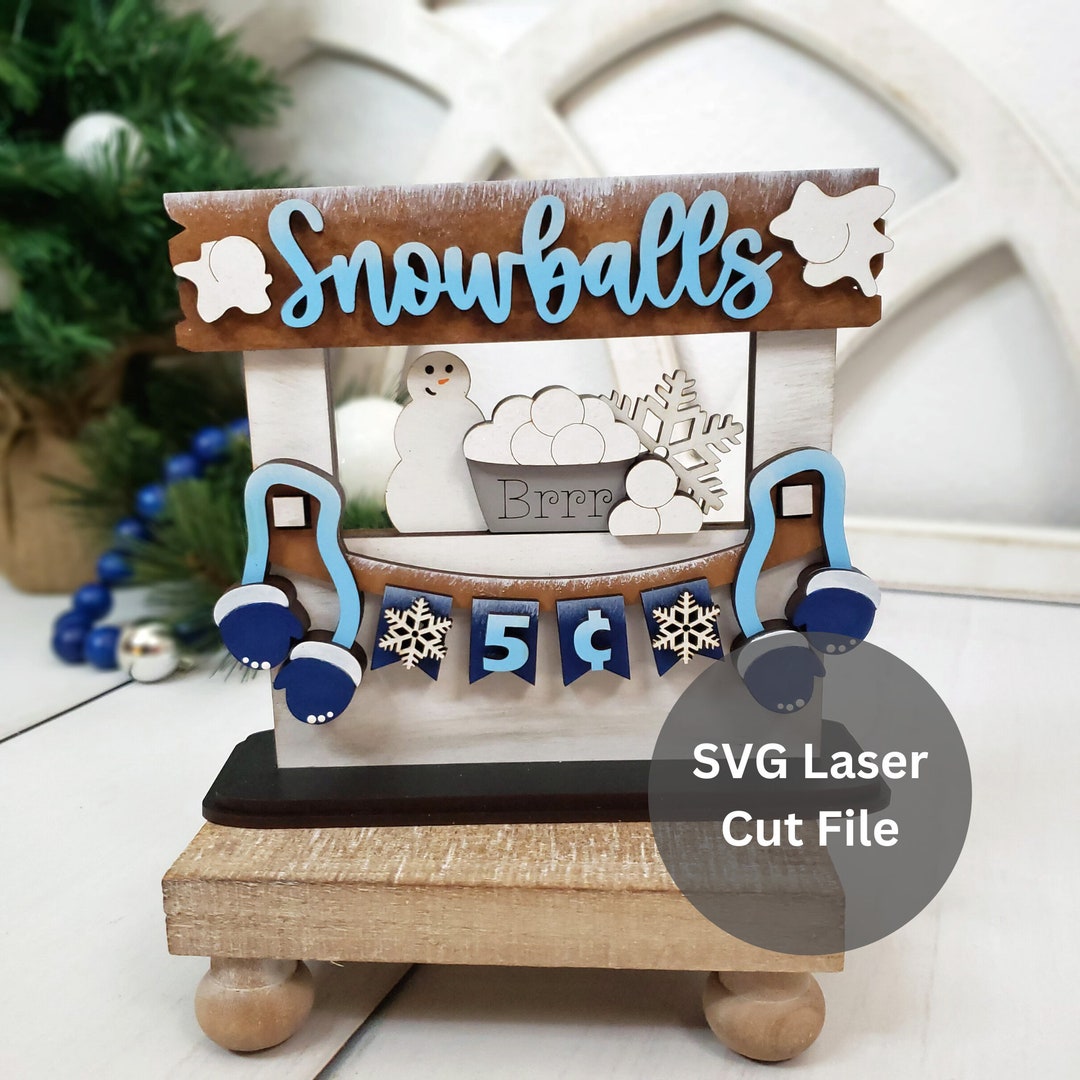 Snowball Bucket Stand SVG Laser Cut Files for Laser Cutter or Glowforge ...