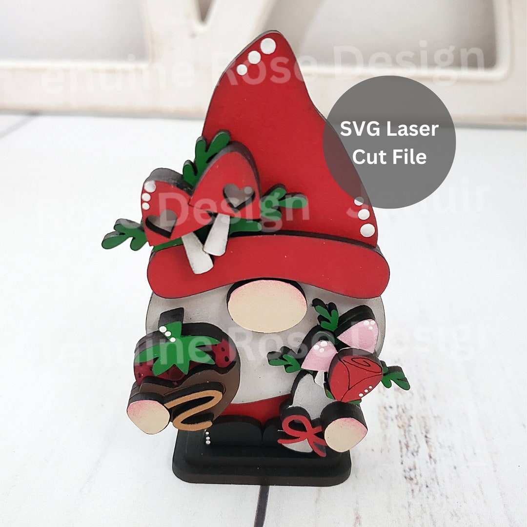 Valentine Mushroom Gnome SVG Laser Cut File for Laser Cutter or ...