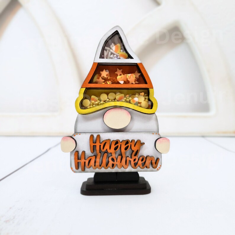 Candy Corn Shaker Gnome DIY Kit, Unfinished Wooden Halloween Gnome With ...