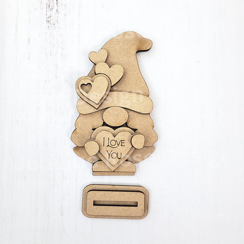 Valentine Gnome SVG Laser Cut File for Laser Cutter or Glowforge, 4" I ...