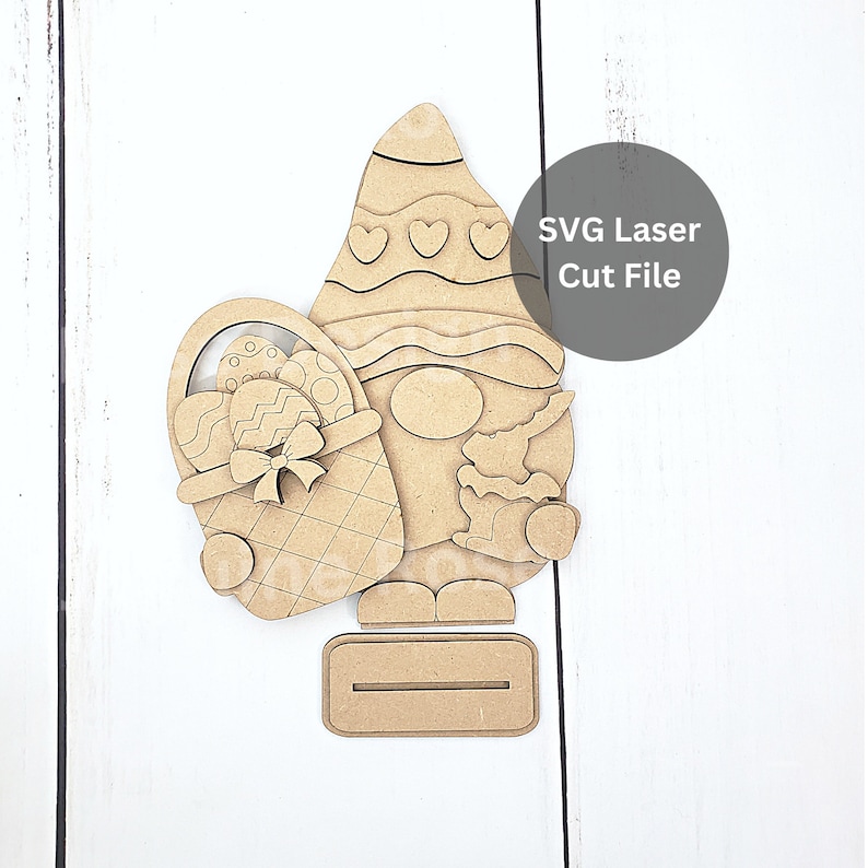 Easter Basket Gnome SVG Laser Cut File for Laser Cutter or Glowforge ...