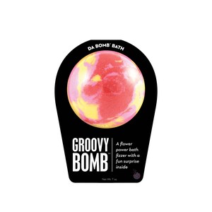 Groovy Bomb, Groovy Bath Bomb, Bath Bomb, Bath Fizzer, Fizzy, Relax, Groovy, Surprise Inside, Bath and Body, Flower Power