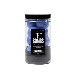 JAR of "F" BATH BOMBS, 8 Mini Bath Bombs, Bath Fizzers, Bath Bombs, Surprises Inside, Bath and Body, Lavendar