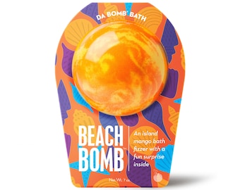 Beach Bomb™ - Sun & Sand, Summer Bath Bomb, Surprise Inside, Mango, Fizzer, Da Bomb