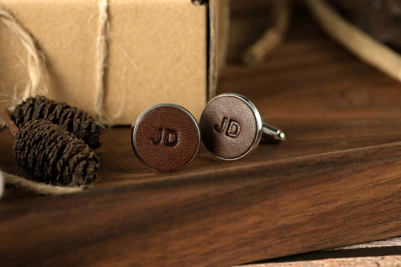 Leather Cufflinks Custom Initials Cuff Links Personalized Etsy Australia