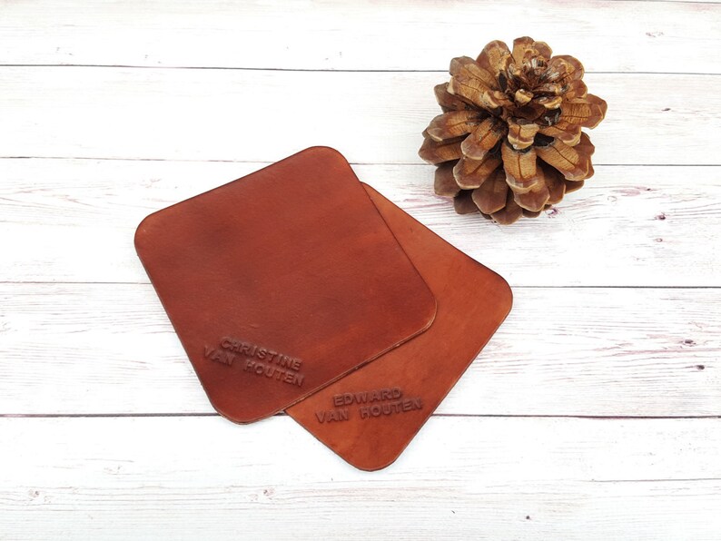 Custom Leather Coasters Personalized Drink Coasters Etsy Australia