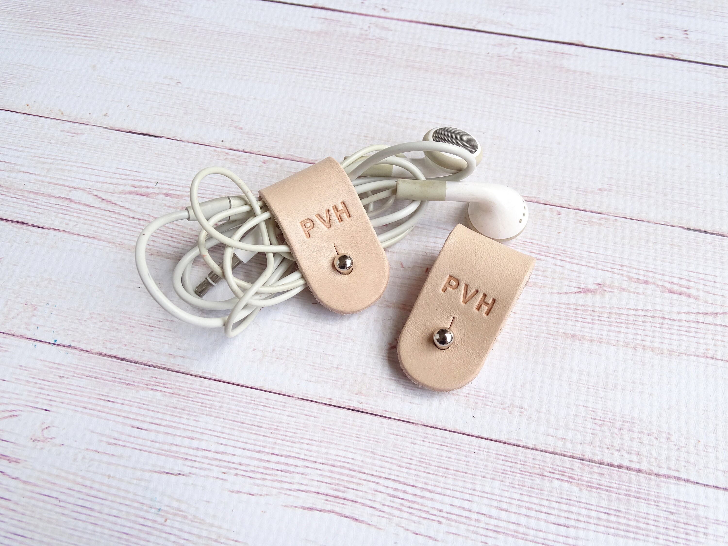 Personalised Leather Cord Organisers (Set of 2)